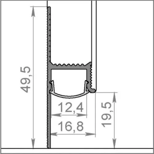 2333 Скрытый для пола с подсветкой и рассеивателем Белый