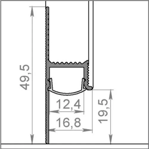 2333 Скрытый для пола с подсветкой и рассеивателем Шампань