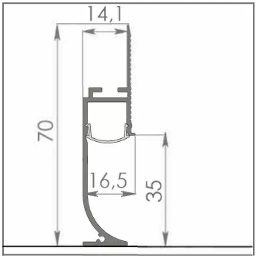 2337 Скрытый для пола с подсветкой радиусный 6м Шампань