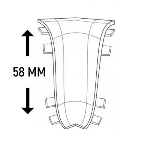  Угол внутренний к плинтусу Royce 58 мм